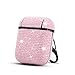 HIDAHE Airpod Case Cute, Skin for Airpods, Girly Airpod Case, Bling Glitter Luxury Leather Covers with Keychain Cute Girls Kids Protective Case for Apple Airpods 1 & 2 Charging Case, Pink