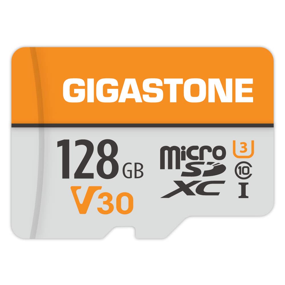 GIGASTONE 128GB Micro SD Card, 4K Video Pro, Surveillance, Security Camera, Action Camera, Drone, 95MB/s MicoSDXC Memory Card UHS-I V30 Class 10