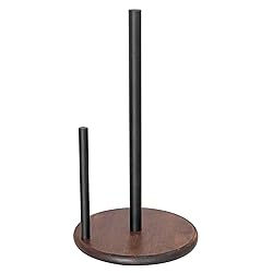 Paper Towel Holder Countertop with Real Wood Round