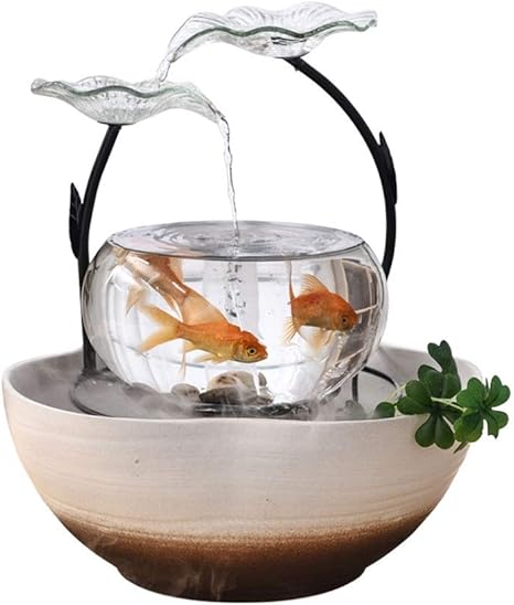 Amazon デスクトップファウンテン クリエイティブ装飾インドアウォーター噴水オーナメントオフィスリビングルームデスクトップギフトホームデコレーション ファウンテン永遠につづく愛 室内噴水 Color C 置物 オブジェ オンライン通販