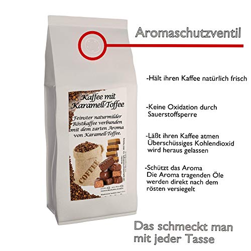Aromakaffee - Aromatisierter Kaffee - Gemahlen - Frisch Von Uns Geröstet (Karamell, 3x1000 Gramm) - Sparpaket – Bild 3