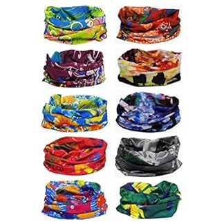 Ussuperstar 10pcs Outdoor Wide Wicking Headbands Men Women Seamless Headwear Tube Bandana Face Mask Magic Scarf for…