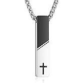 XIUDA Cremation Urn Necklace for Ashes Urn Jewelry Cross Cube Ash Necklace Memorial Pendant Keepsake Jewelry for Men Women