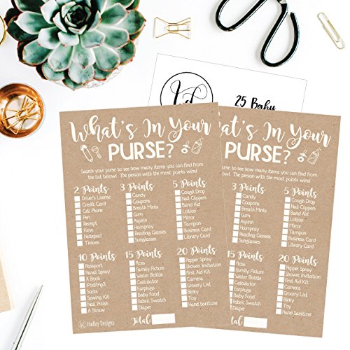 25 Kraft Rustic What S In Your Purse Baby Shower Game Funny