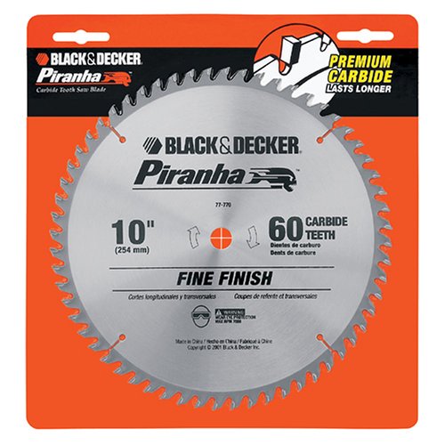 Black+Decker Black & Decker 77-770 Piranha 10-Inch 60 Tooth Atb Saw ...