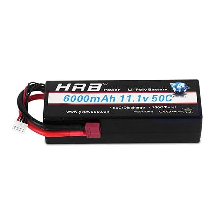 HRB RC Lipo Akku 3S 11.1V 6000mAh 50C Lipo Batterie für RC Auto, RC LKW, RC Flugzeug, RC Hubschrauber, RC Boot, Mini Hubschra