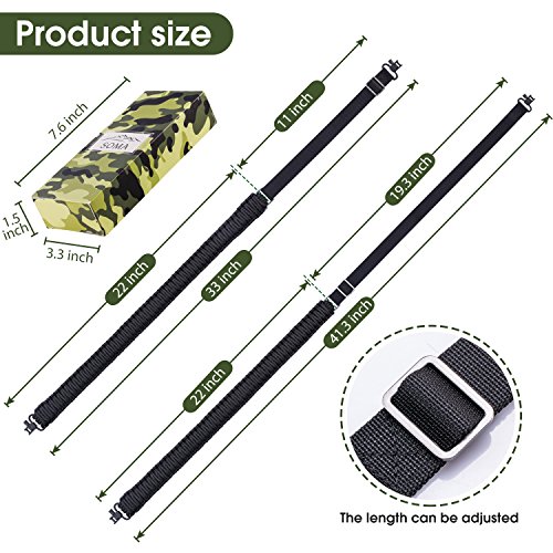 SOMA Gun Sling Rifle Sling Paracord 550lb 2 Point Adjustable Strap for Tactical Rifle or Shotgun 4 Colors