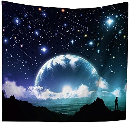 Tapestry Wall Art Bohemian Mandala Tapestry WicLian Wall Hanging Indian Hippie Tapestries (Moonlight Meteor, 50x60inch)