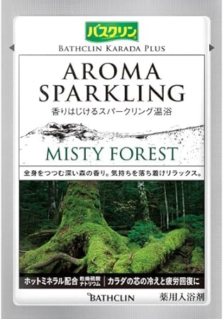 Amazon バスクリン アロマスパークリング フォレスト１包 医薬部外品 リラックスグリーンのお湯 透明タイプ 入浴剤 1点セット 粉末入浴剤 バスソルト 通販
