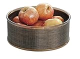mDesign Fruit Centerpiece Bowl for Kitchen Countertops - Large, Bronze/Sand