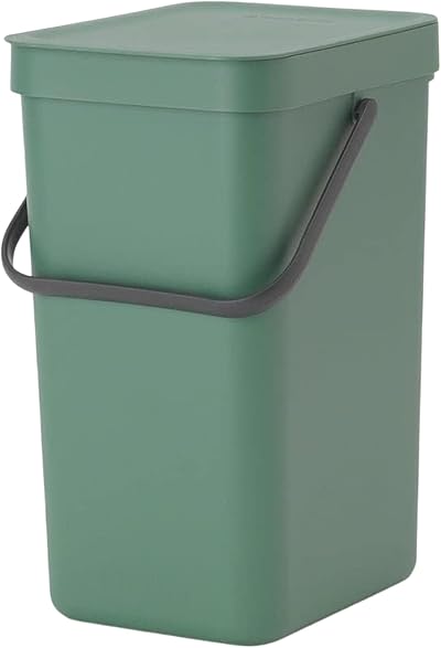 Brabantia Sort & Go 12L Waste Bin Fir Green with Stay-Open Lid