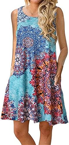 MoskillWomen Casual Beach Cover Ups Sundress With Pockets