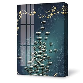 Canvas Wall Art for Living Room,Bedroom Home Decoration Gilding Abstract Artwork Ready to Hang - 12x18 inches