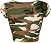 WearAll Women's Print Cap Sleeve Crop Top - Camouflage - US 8-10 (UK 12-14)