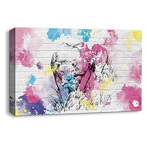 Canvas Wall Art Abstract Ink Animals...