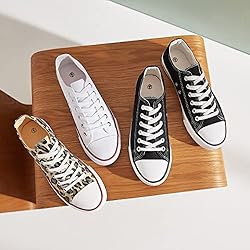 White Sneakers for Women Low Top Canvas Shoes