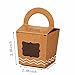 ONE MORE Single Cupcake Box Of Handle With PVC Window 24 Of Pack (Brown)