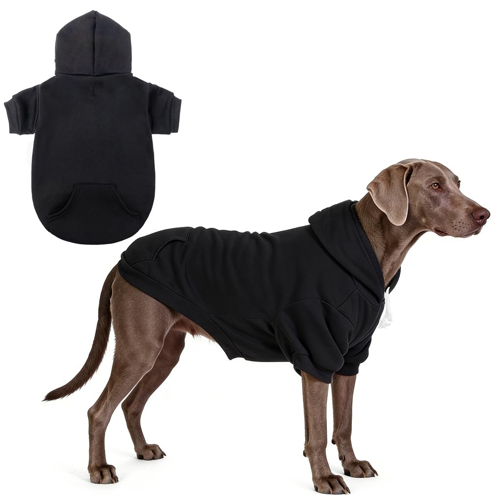 KOOLTAIL Basic Dog Hoodie - Soft and Warm Dog Jumper with Leash Hole and Pocket, Dog Winter Coat, Cold Weather Clothes Sweater for Small Medium Large Dogs Puppy Cat Boys Girls