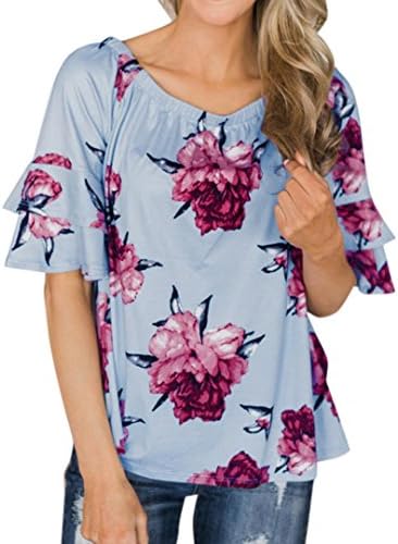 Limsea Women Blouse, Floral Printed Off Shoulder T Shirt Half Sleeve Tops Blouse
