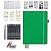 feela Dotted Journal Kit, Dot Grid Journal Hardcover Planner Notebook Set For Beginners Women Girls Note Taking with Journaling Supplies Stencils Stickers Pens Accessories, A5, 224 Pages, Green