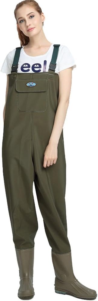 YAANCUN Fishing Overalls Wear Waterproof Chest Waders PVC Chest Fishing Waders with Rubber Boots for Fishing Hunting Protective Durable Workwear