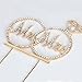 Mr & Mrs Cake Topper For Wedding Anniversary Rings Crystal Rhinestone Party Decoration (Gold)