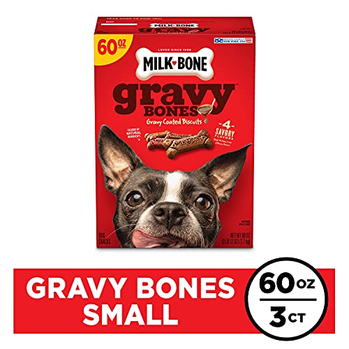 MilkBone Gravy Bones Dog Treats with Savory Meat Flavors, 60 Ounce