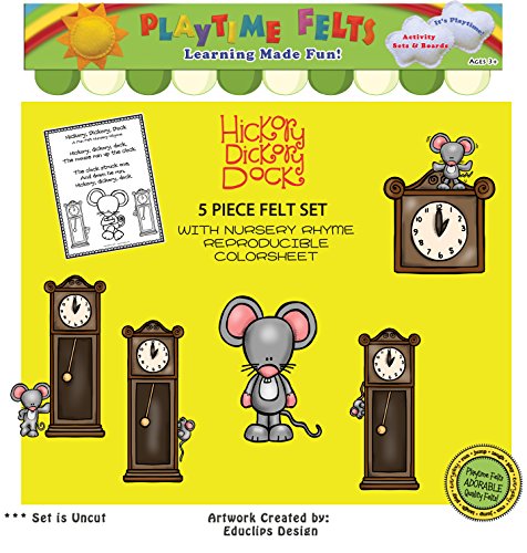 Hickory Dickory Dock Nursery Rhyme Felt Figures