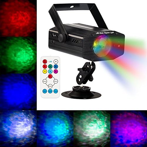 Stage Party Light , JELEGANT Water Wave Light LED Strobe Lights Stage Lighting Sound Activated 7 Color Ocean Wave Projector DJ Disco Light with Remote Control for KTV Party Karaoke Club Bar Wedding