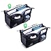 Magik 2 Pack Travel Insert Handbag Purse Large Liner Organizer Tidy Bags Expandable 13 Pocket Handbag Insert Purse Organizer with Handles (.Black.)