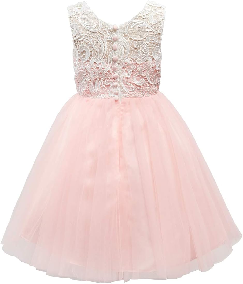 ivory and blush pink flower girl dress