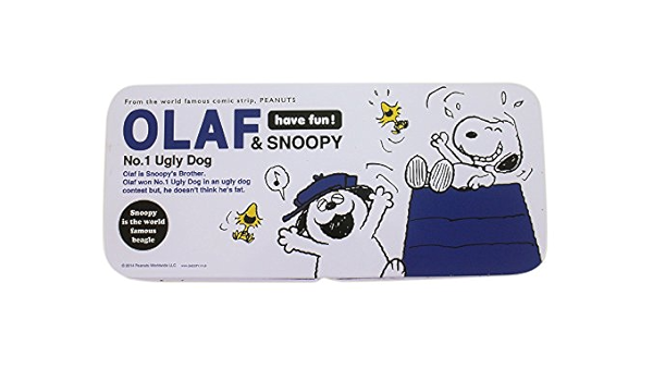 Amazon Com Cacahuetes Snoopy Y Olaf Color Blanco Colored Metal Caja De Lapiz Productos De Oficina