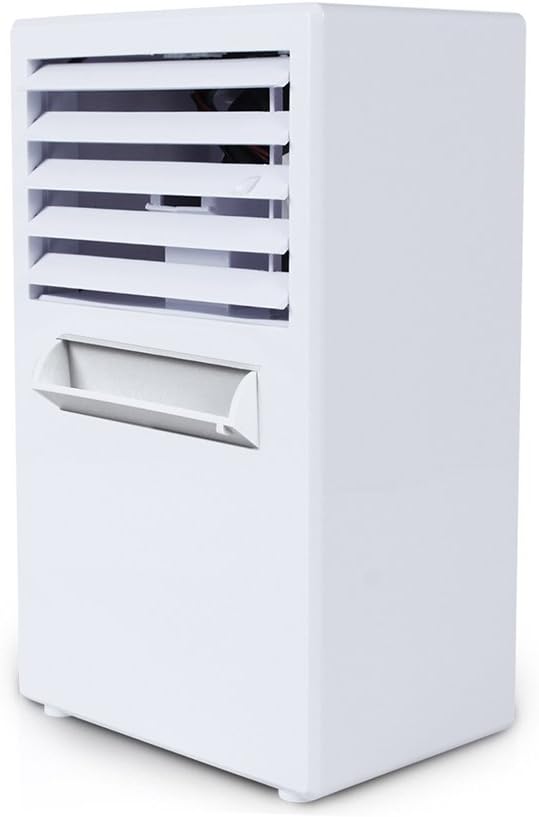 OPUSS Mini Portable Evaporative Small Air Conditioner Fan (9.5-inch, White)