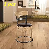 VONKY Bar Counter stools 360° Swivel 24" Wooden Swivel Back Counter Height Bar Stool,Fabric Upholstered Design,Leather Cushioned Seat,Counter Height Chair Perfect for Pub,Kitchen,Dining Living Room