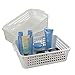 Fiazony 6-Pack Rectangular Plastic Storage Tray, Classroom Storage Baskets, White