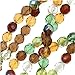Jablonex BCP-3879 50 Piece Round 'Earth Tones Green Brown Amber Mix' Czech Fire Polish Glass Beads, 8mm