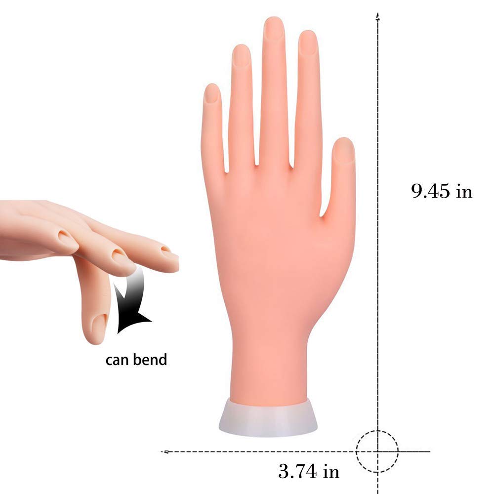 Buqikma Nail Trainer Practice Hand Flexible Movable and Foot False Model Foot Nail Art Acrylic Manicure Tool For Nail Art Training Beginners (left foot + right hand) : Beauty