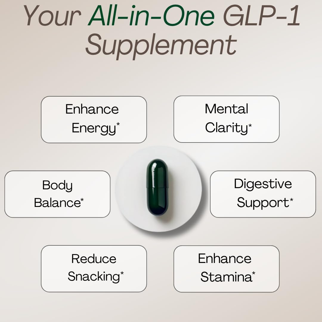 GLP-1 Supplement for Women and Men | Hunger & Metabolism Support - Expert Formulated to Support GLP1 | Probiotic and Prebiotic (60 Capsules)