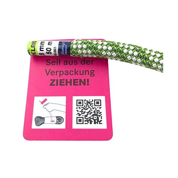 Edelrid Kletterseil On Sight 9,8 mm (dynamisches Einfachseil), Farbe:Green, GrÃ¶Ãe:30 Meter – Bild 4
