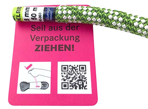 Edelrid Kletterseil On Sight 9,8 mm (dynamisches Einfachseil), Farbe:Green, GröÃe:30 Meter – Bild 4