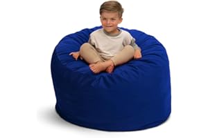 ULTIMATE SACK 3ft Bean Bag Chair, Oversize Bean Bag Chair for Adults, Comfy Chair Bean Bag Couch Lounge Sofa Loveseat Furniture | Electric Blue Suede