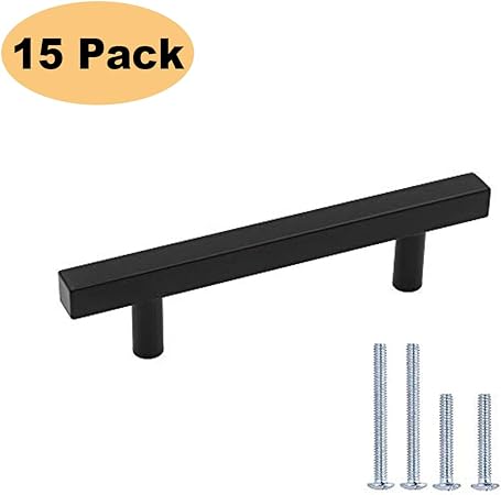 96mm Cabinet Pulls Kitchen Cabinet Handles Black 15 Pack Peaha