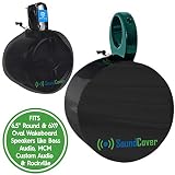 2 Boat Speaker Covers for 6.5" Round and 6X9 Inch Oval Marine ATV Wakeboard Tower Pod Speakers - Speaker Bags fit Boss Audio, MCM Custom Audio, Rockville Marine Speakers - Sold in Pairs
