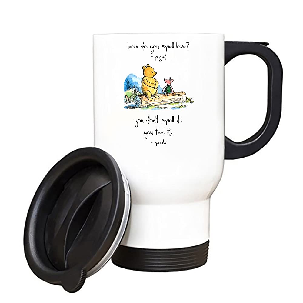 Giftme How Do You Spell Love? You Don't Spell It Quotes Birthday Travel Tea/Coffee Mug. (White)