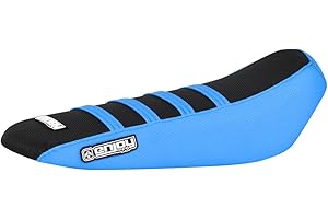 Enjoy Mfg Seat Cover - Compatible with Sur Ron Sur-Ron Light Bee MX & X E-Bike #349 (Light Blue & Black w/Light Blue Ribs)