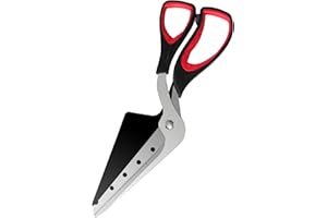 Pizza Scissors with Shovel, Pizza Cutter Scissors, Food-Grade Sharp Stainless Steel Blade and Soft Grip Handle, Black/Grey