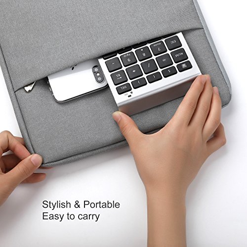 Wireless Number Pad, Vive Comb 28-Key External Numeric Keypad Slim Numpad Full Size with Shortcuts for Laptop, Desktop, PC, Notebook-Black and Silver - Thumbnail 7