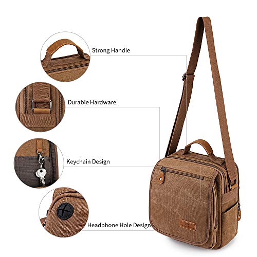 Plambag Canvas Messenger Bag Tablet Bag Fit 10" iPad Small Travel