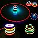 Emorefun Joe LED Light-up Flashing UFO Spinning Tops with Gyroscope Music Wood-Like Peg-top Hand Spinner Plastic Gyro Novelty Toys Party Favors Gift for Kids