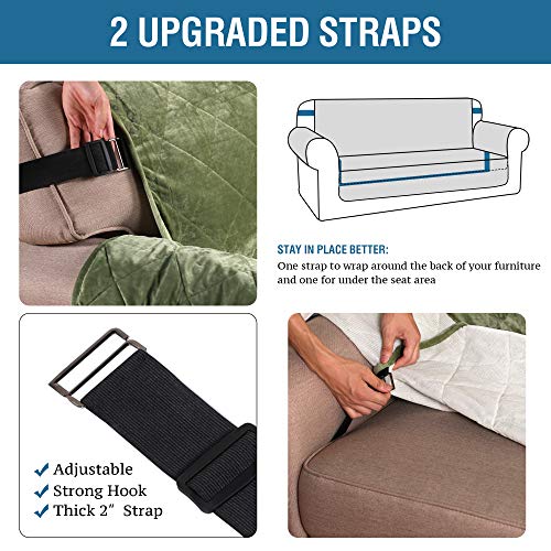 Recliner Sofa Slipcover Slip Resistant Quilted Velvet Plush Recliner